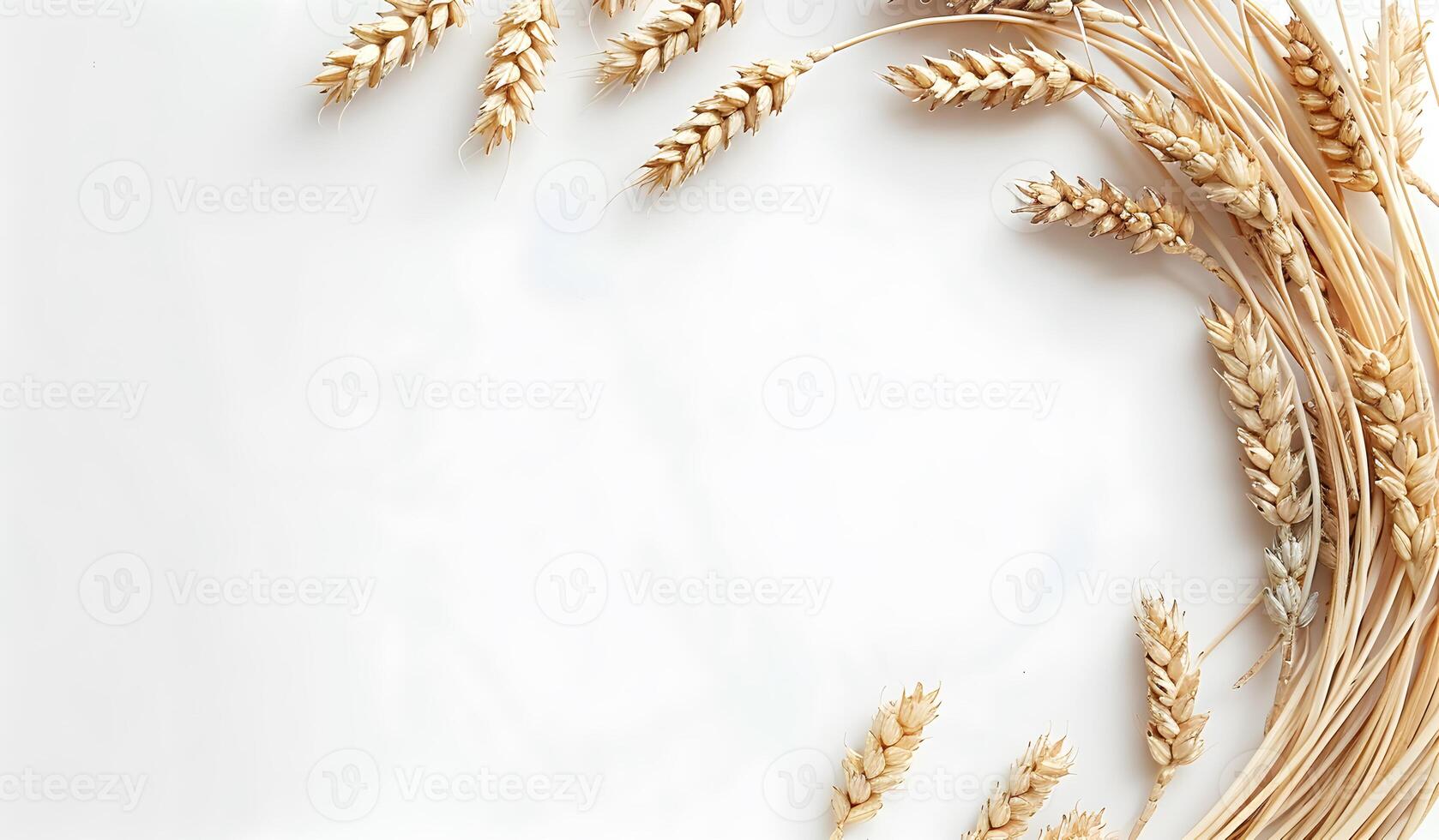 Wheat ears on a white background photo