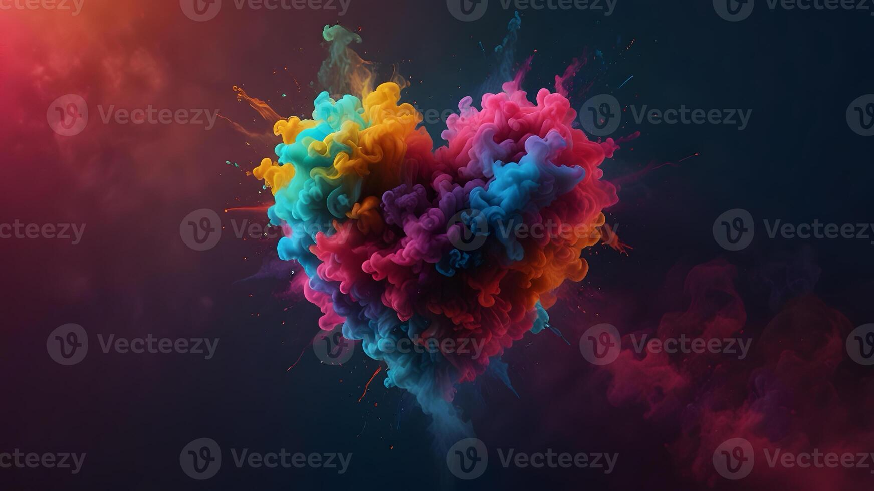 art colorful flow heart photo