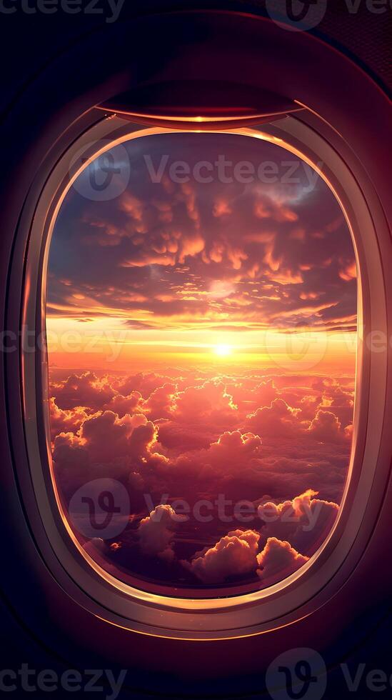 View from the window of an airplane photo