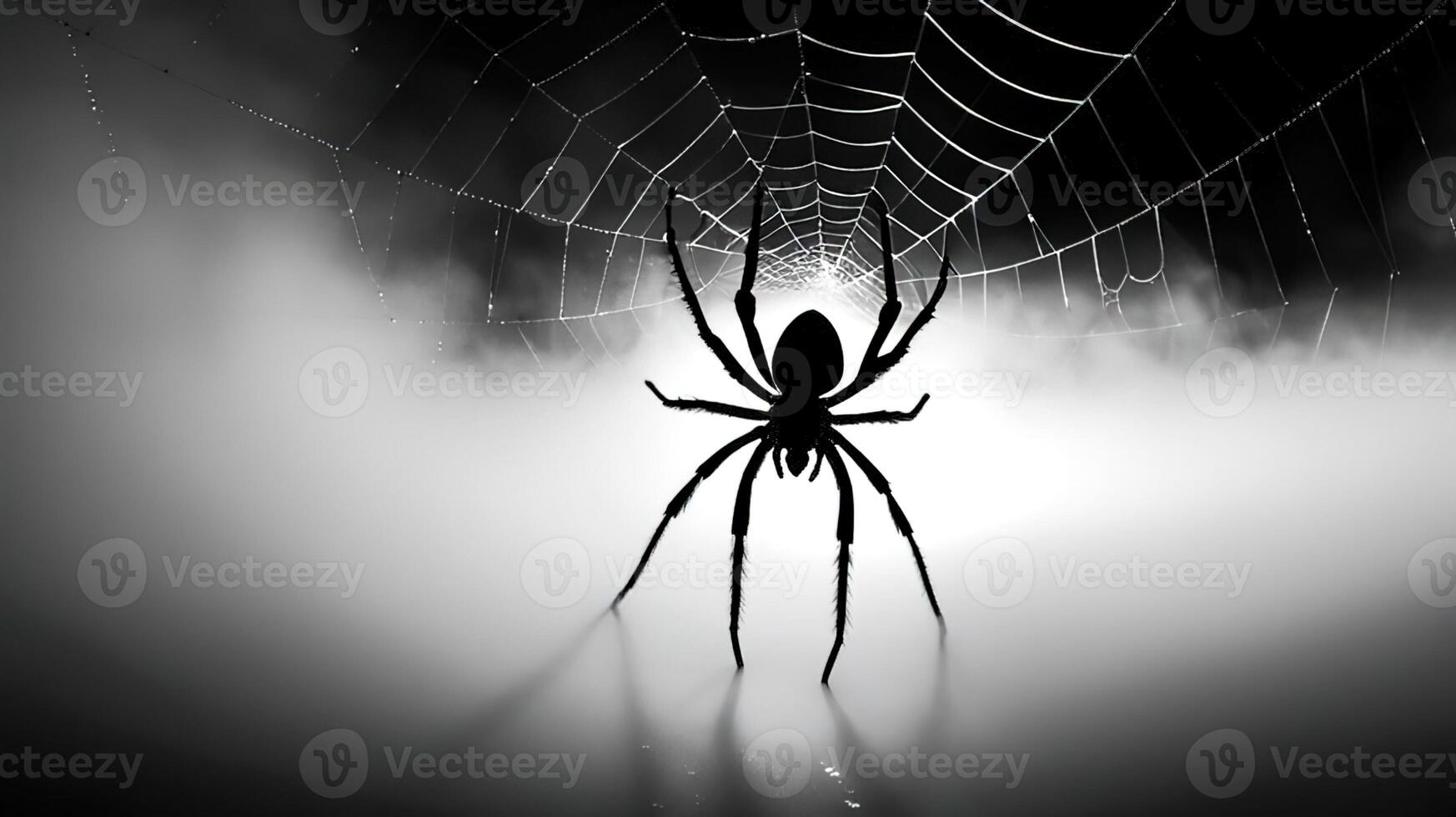 Spider on a web with a haze photo