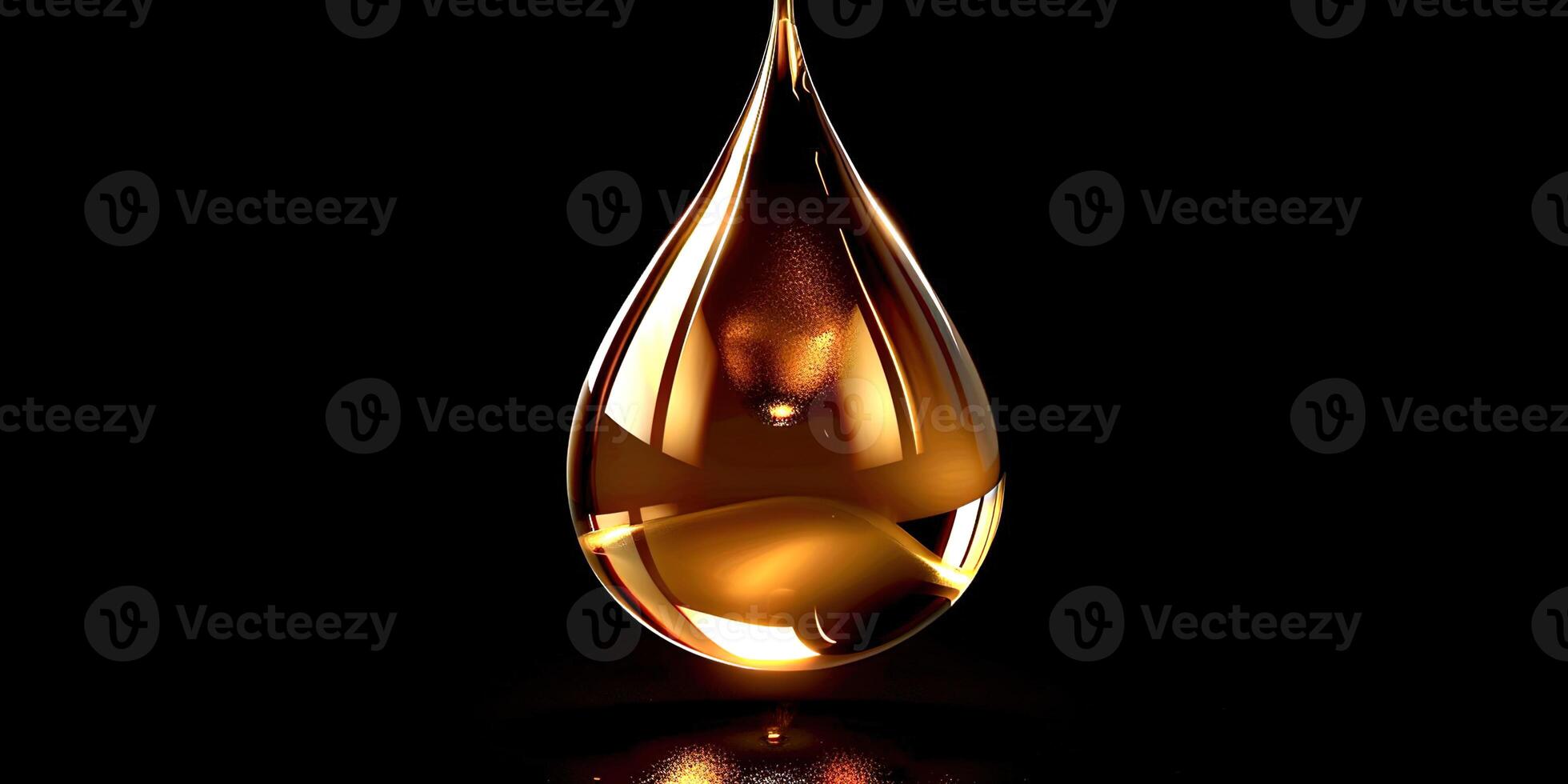 A drop of oil close-up photo