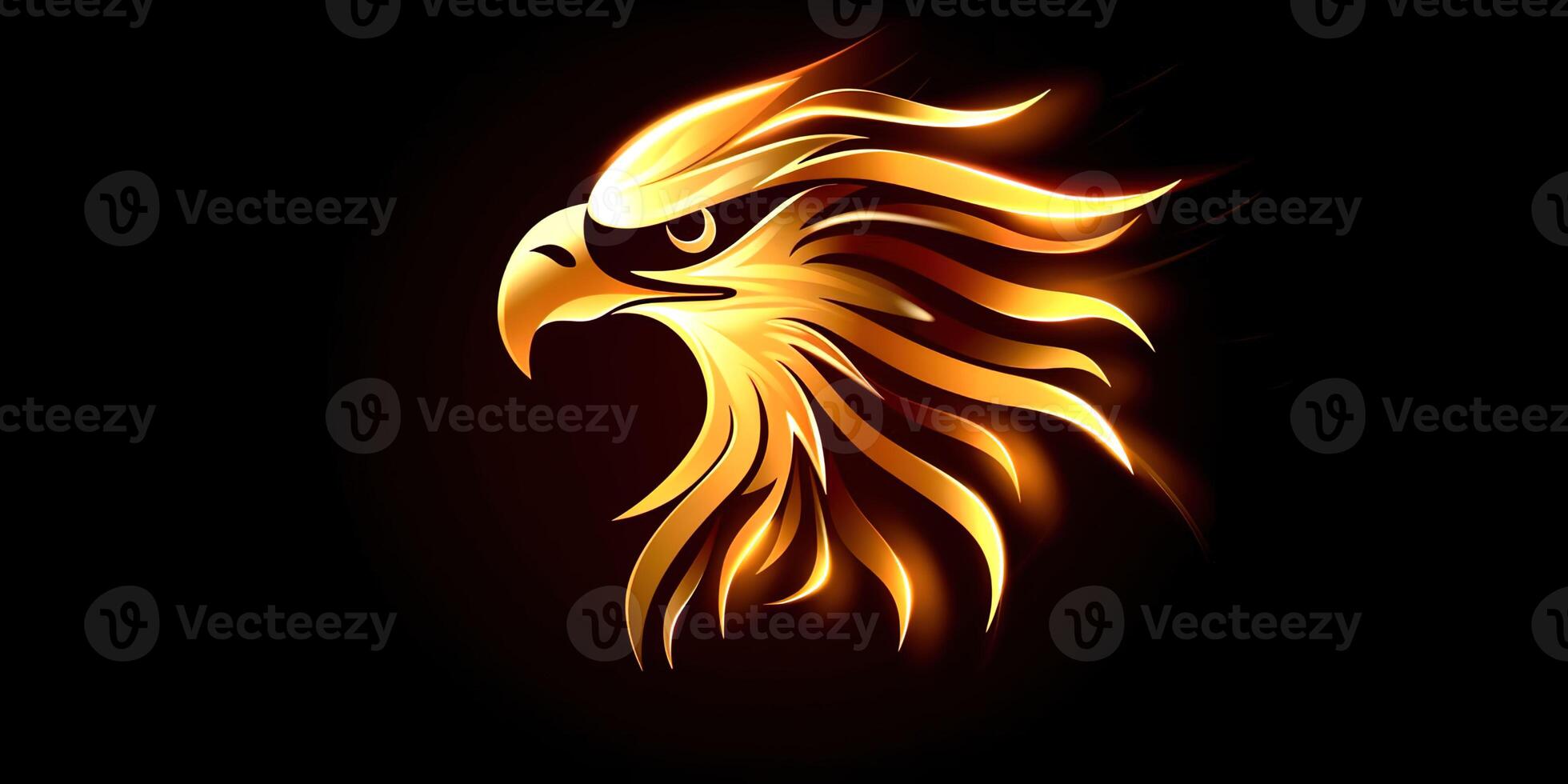 A fiery eagle's head photo