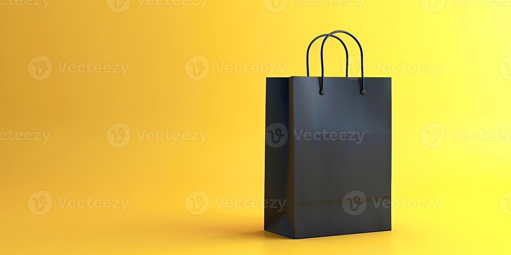 Black pack mockup on a bright background photo