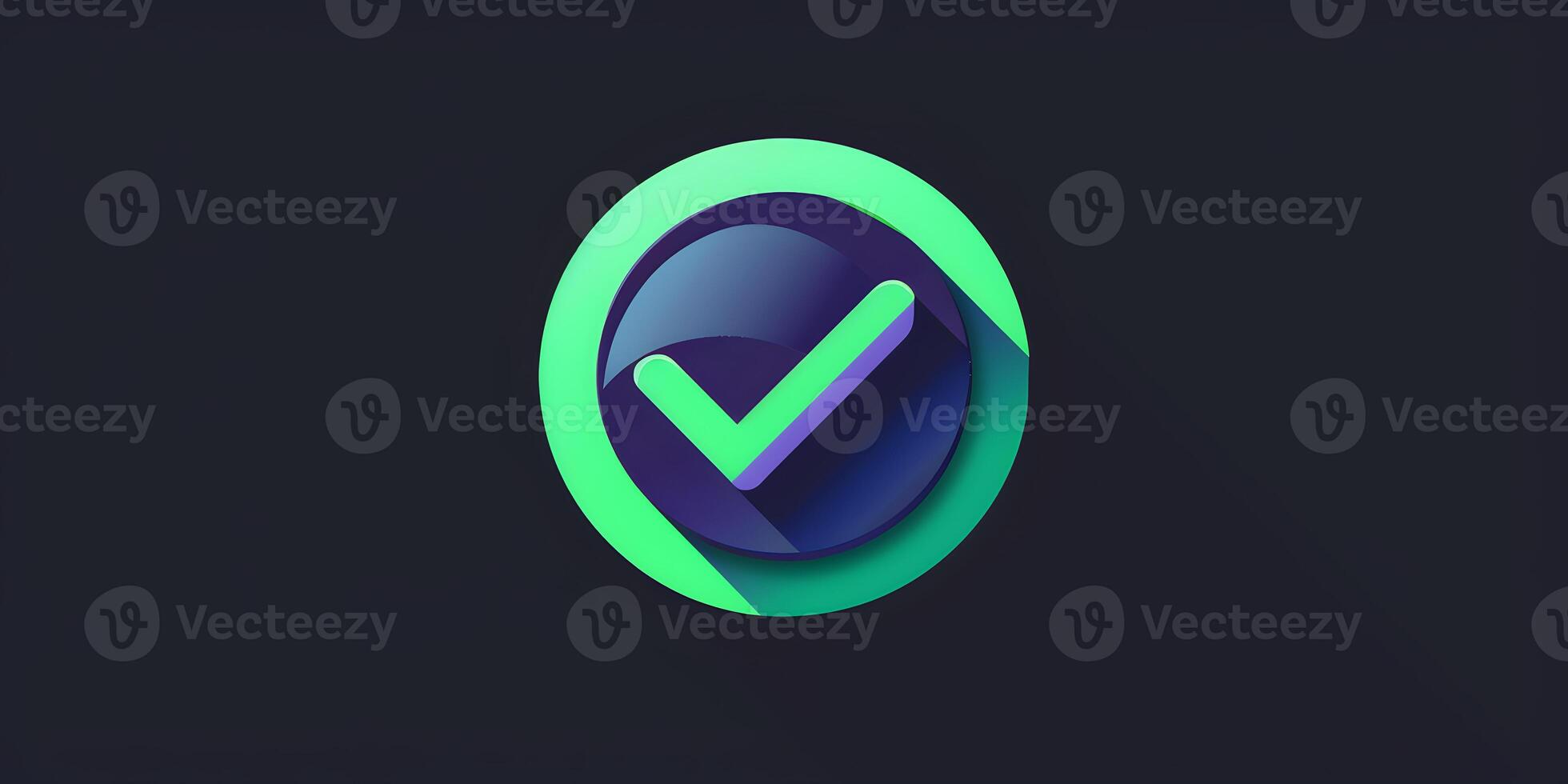 four red and green check and cross icons photo