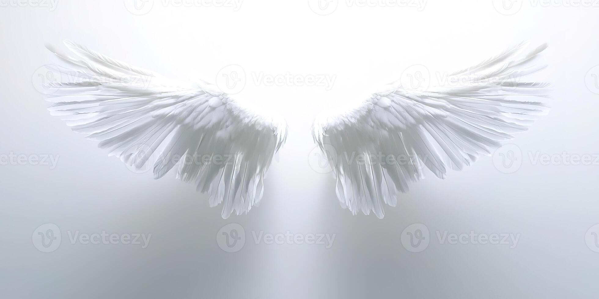 White feathered wings photo