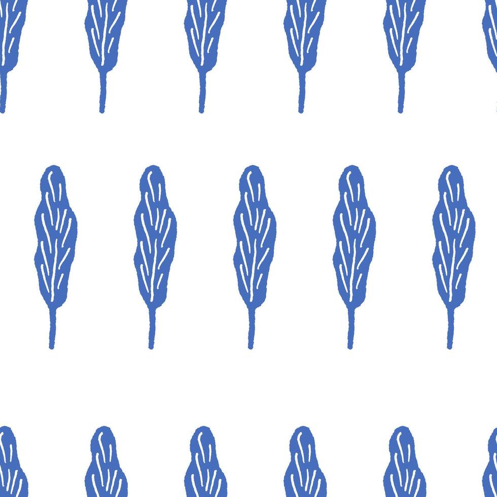 Hand Drawn Leaf Repeat Pattern vector