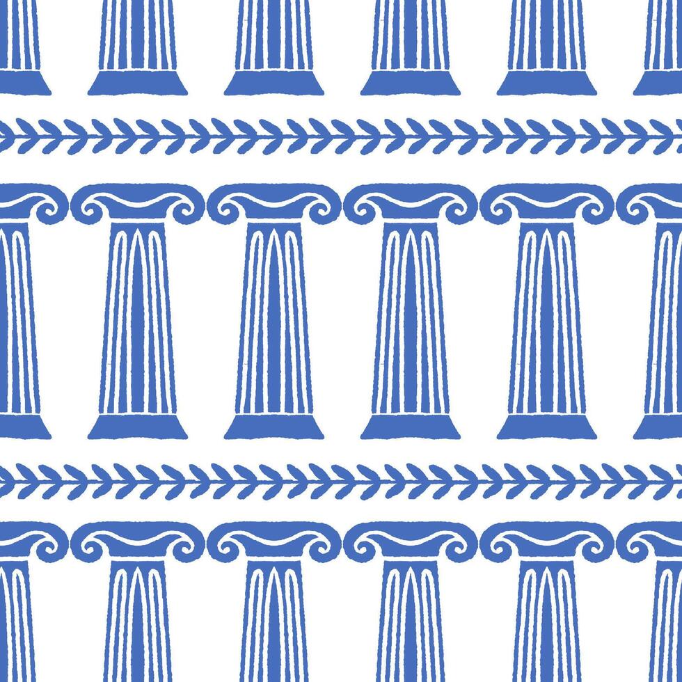 Greek Columns Seamless Pattern vector