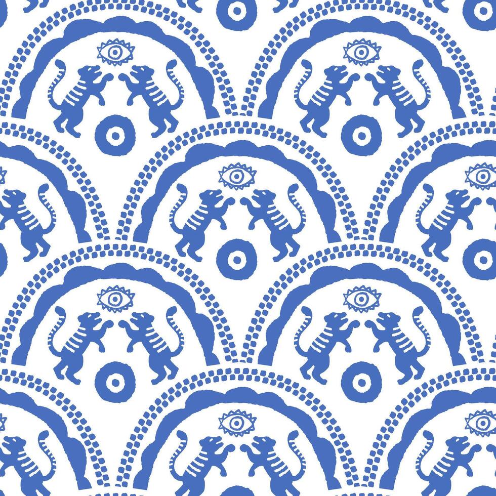 Tiger Arch Motif Pattern vector