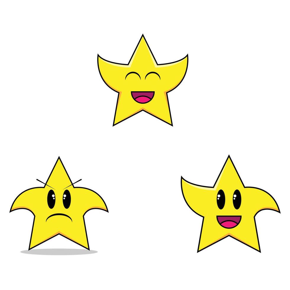 The Illustration of Star Emoji Game Set vector