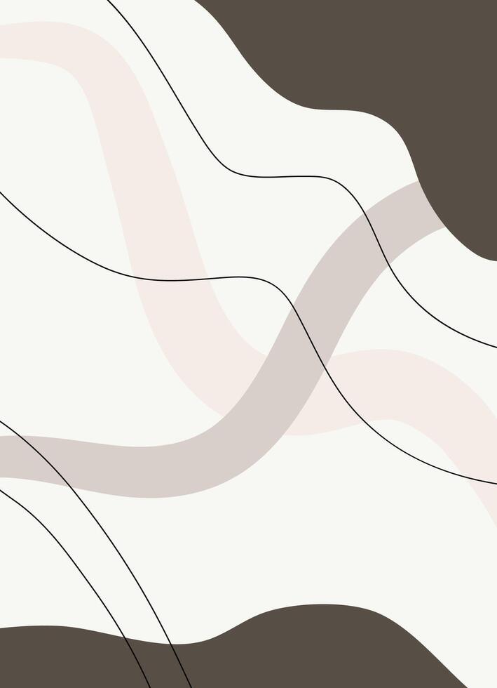 Line Art Abstract Neutrals Background vector