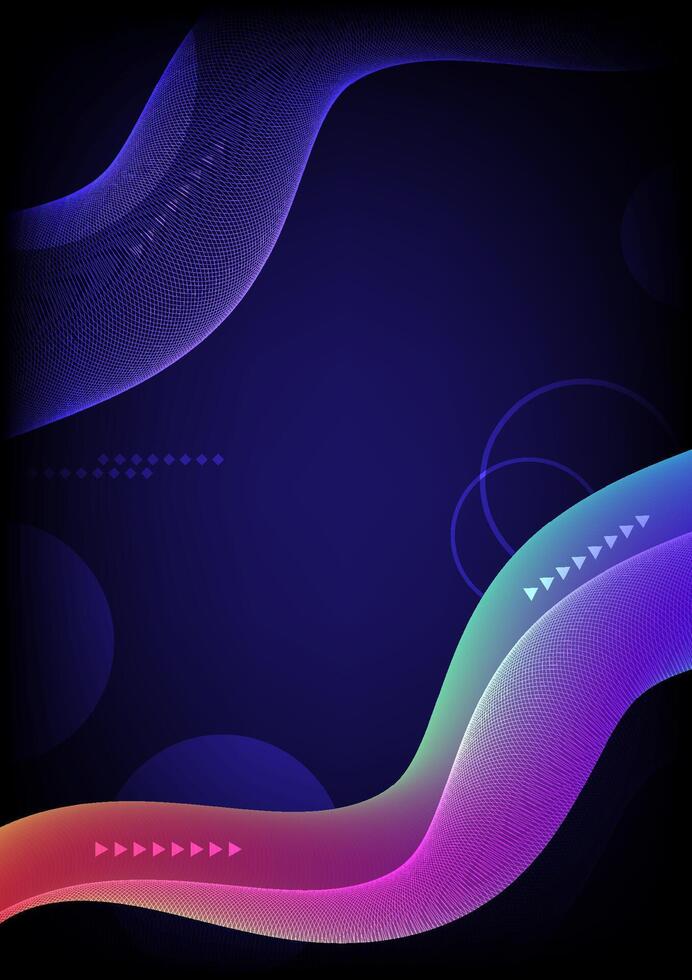 Flowing smooth wave pattern and 3d line on blue and red color background. Internet network and communication signal technology, fiber optic line. Science and music backdrop. vector