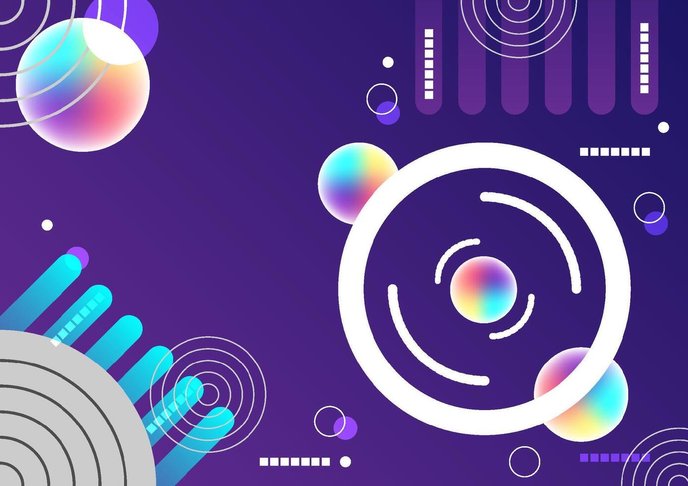 Hi-tech circle shapes on a blue abstract background. Futuristic communication and connection concept. Cyberspace, and digital innovation, computer algorithm. vector