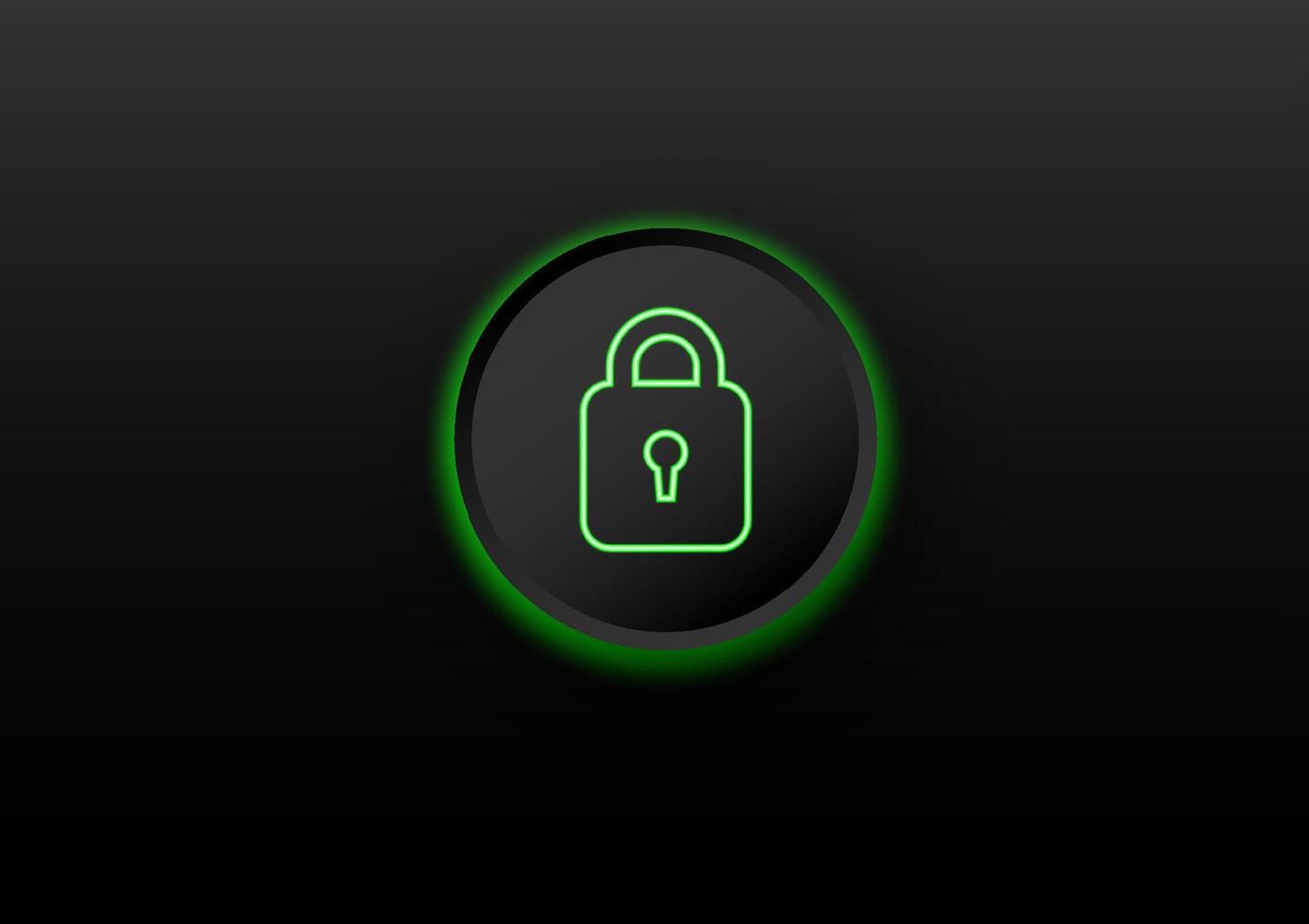 Cyber security concept. Locks button on technology dark background. Hacker protection and viruses on the Internet. vector