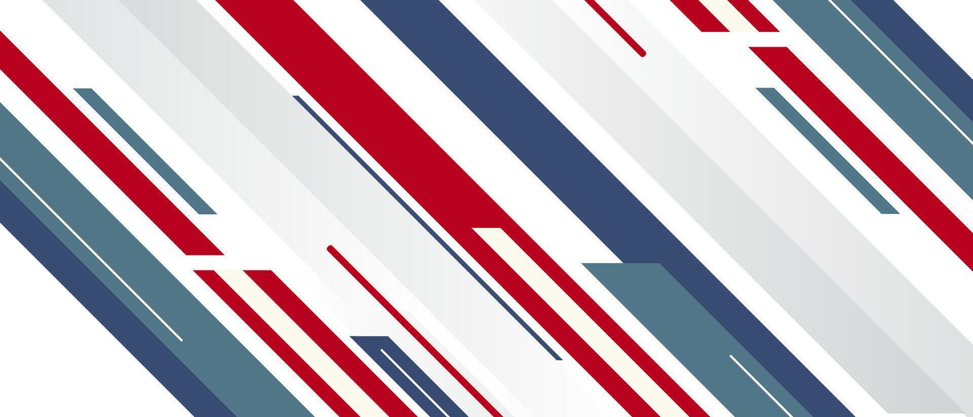 Dynamic Geometric Abstract Background With Red and Blue Stripes vector