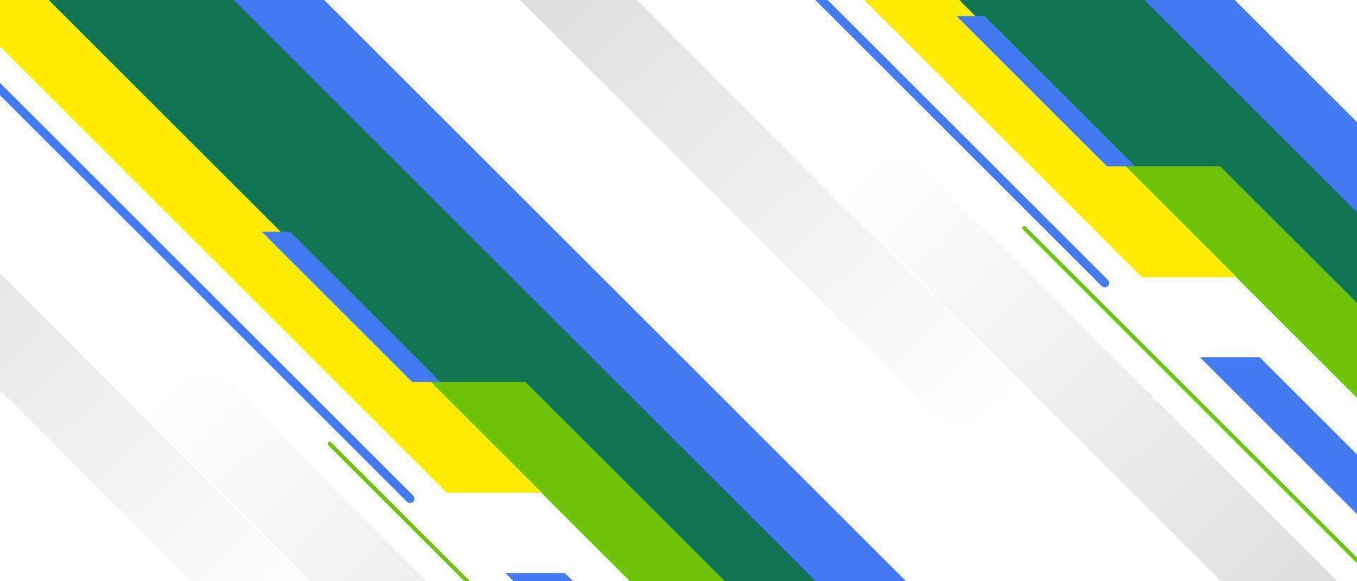 Abstract Geometric Background With Blue Yellow Green Stripes Design vector