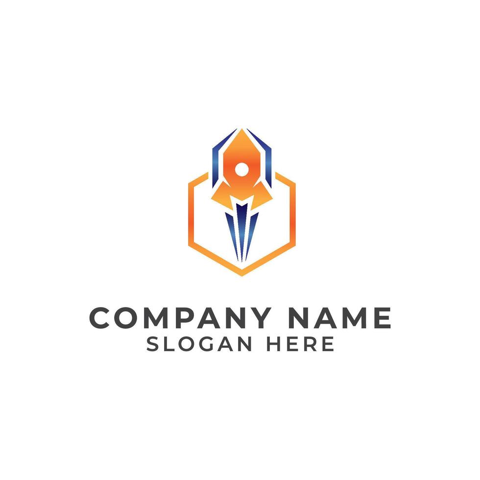 Rocket Launch Logo Design Illustration vector