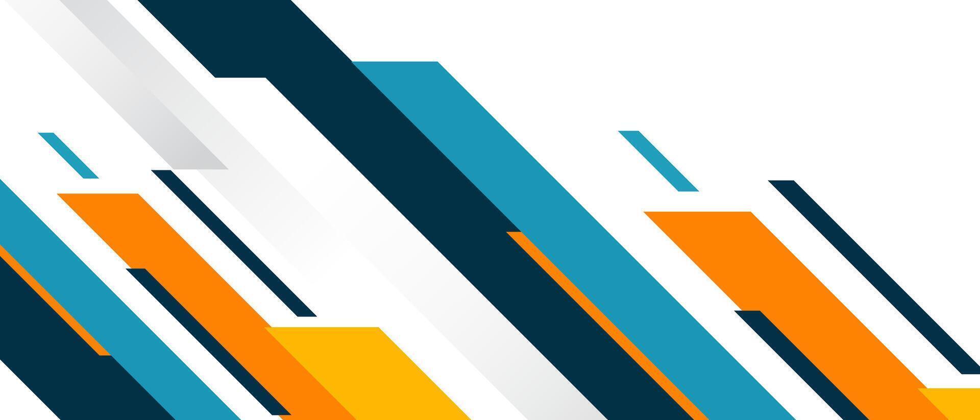 Abstract lines with orange, blue and white colors vector