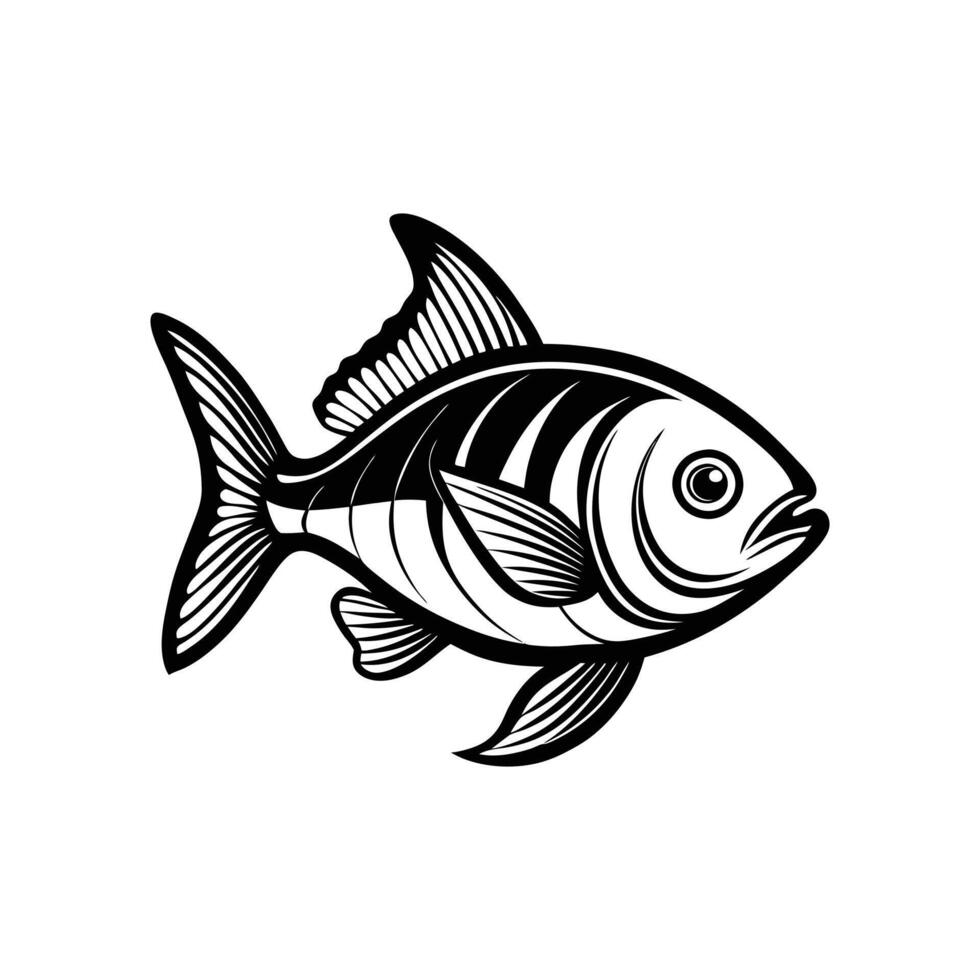 Isolated Fish Icon . Complete Food Illustration Collection on White Background vector
