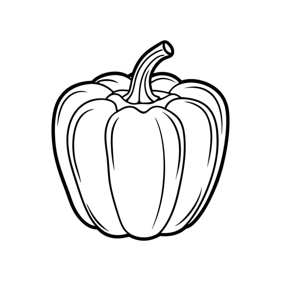 Capsicum line icon. Capsicum outline icon isolated on black vector