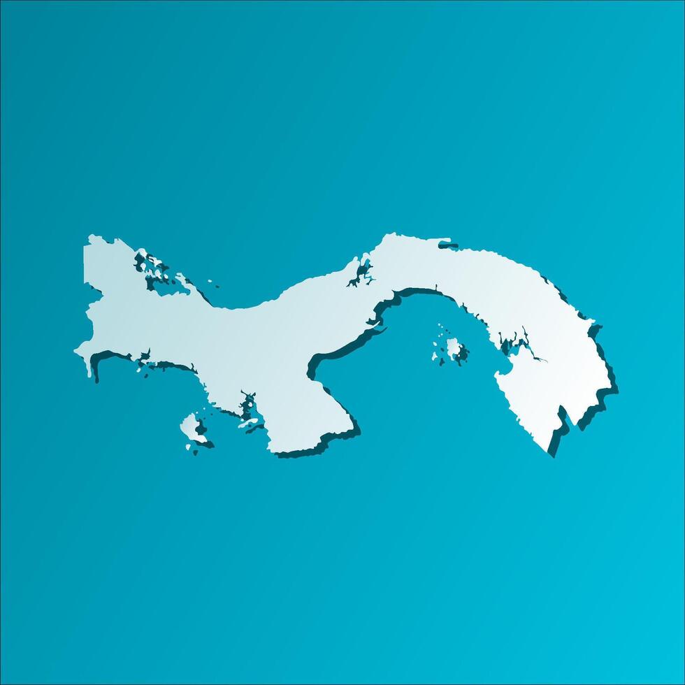 isolated simplified illustration icon with blue silhouette of Panama map. Dark blue background vector