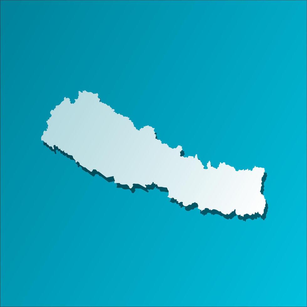 isolated simplified illustration icon with blue silhouette of Nepal map. Dark blue background vector