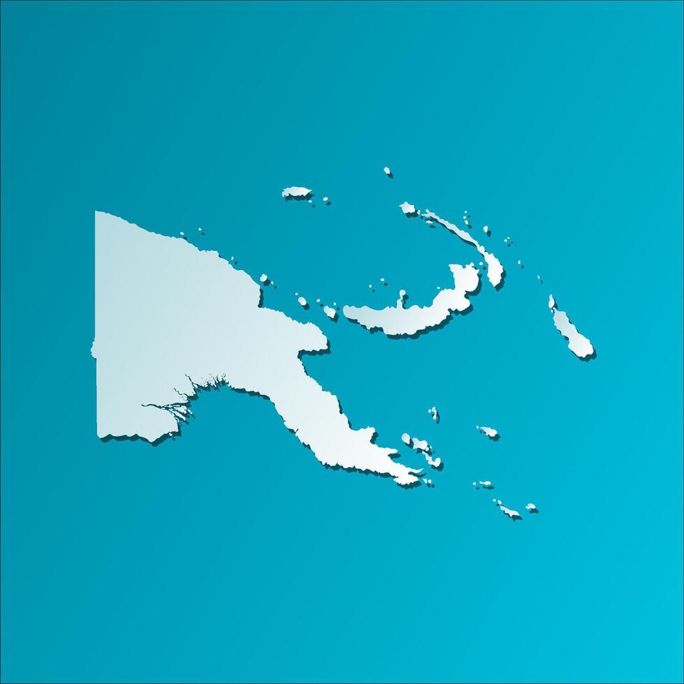 isolated simplified illustration icon with blue silhouette of Papua New Guinea map. Dark blue background vector