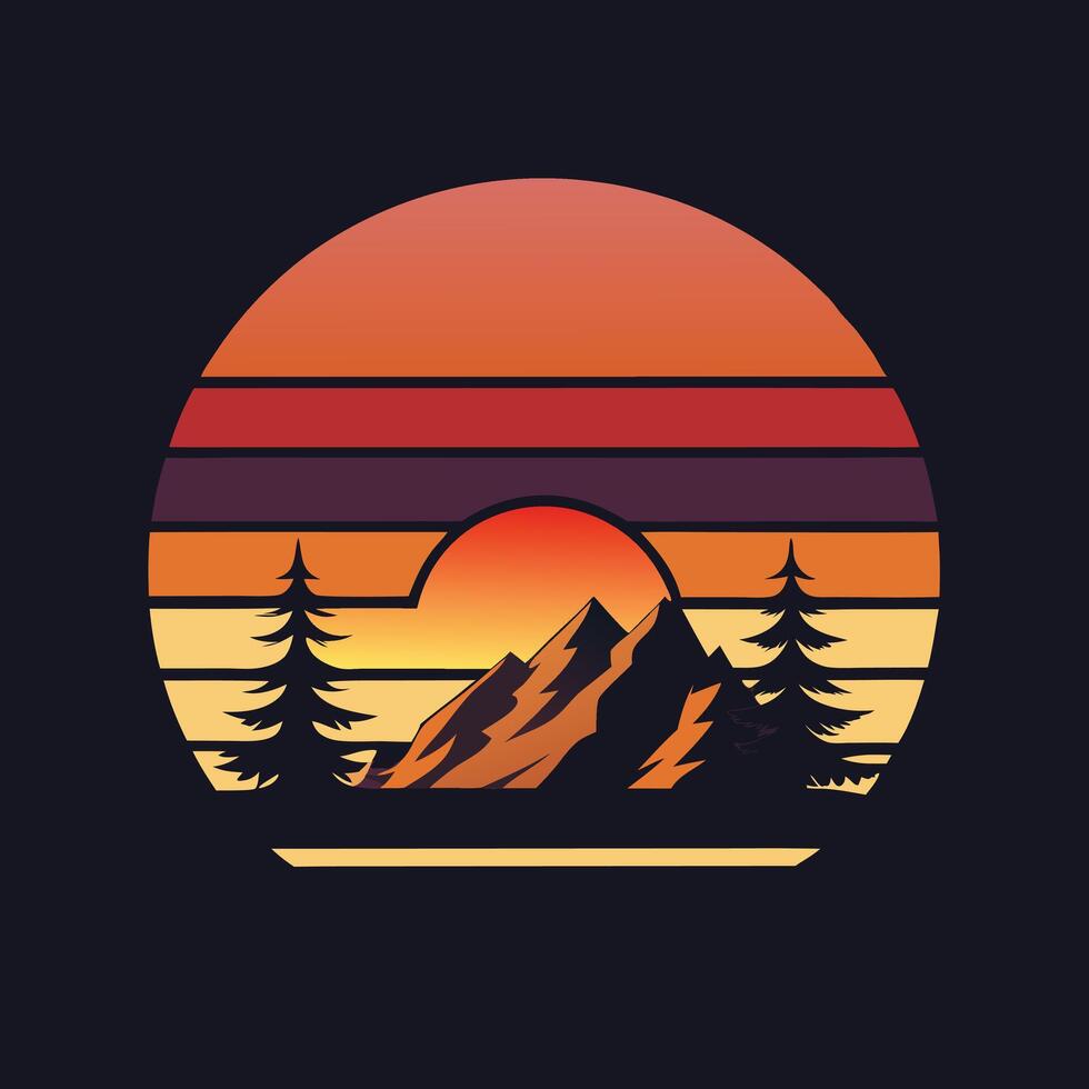 sunset typography t shirt design. vector