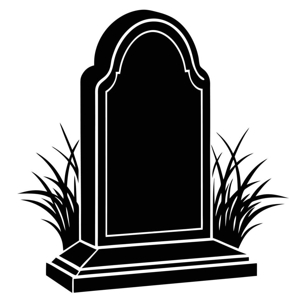 a black and white illustration of a tombstone vector