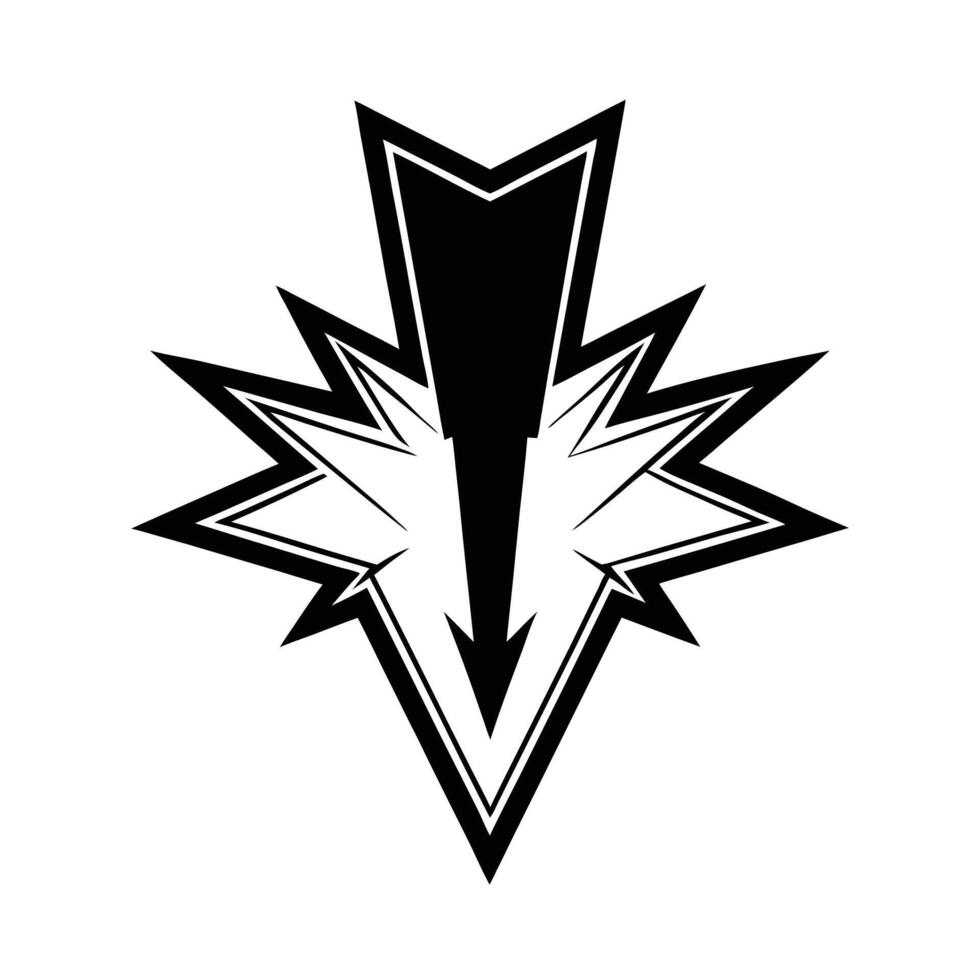 a black and white logo of a star with a starburst vector