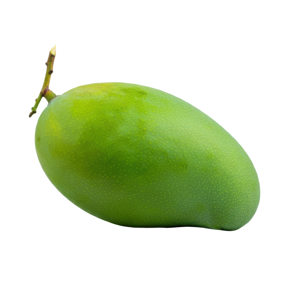 Green Mango with slices isolated on a transparent background png