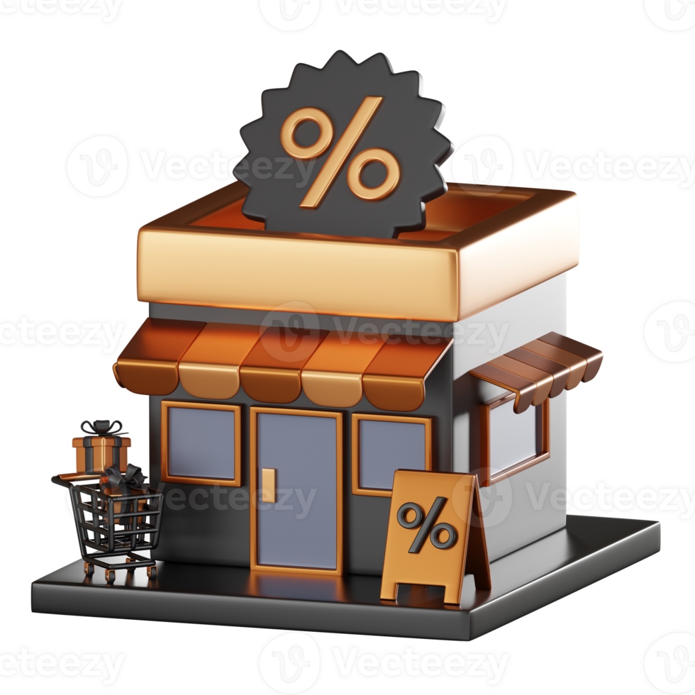 Superstore with Our Engaging 3D Store Front Icon. 3D render png