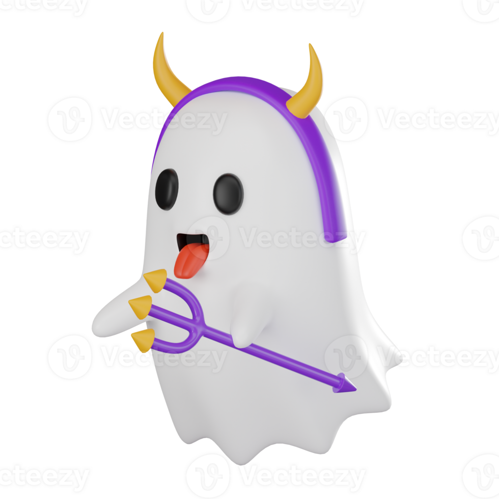 Ghost 3D illustration, ideal for creating spooky Halloween themes. png