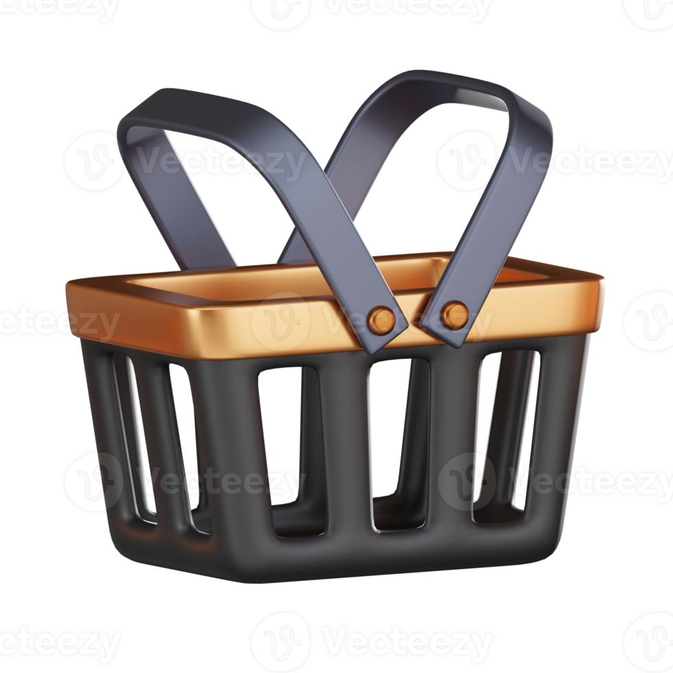 Enhance Your Online Deals with Our Captivating Empty shopping baskets Icon. 3D render png