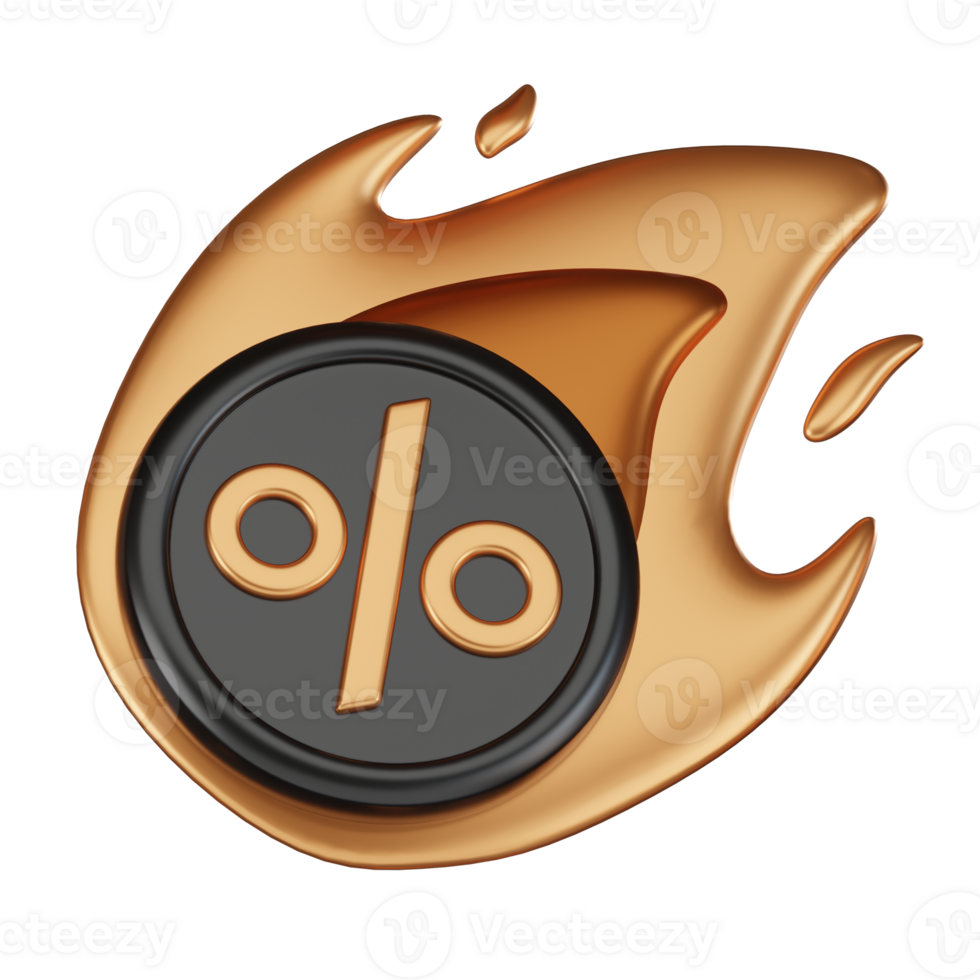 Promotional Hot Deal 3D Render, Attention-Grabbing Sale Icon png