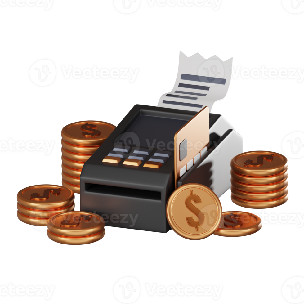 Embrace Modern Payments with Our Contactless Payment Pos machine Icon. 3D render png