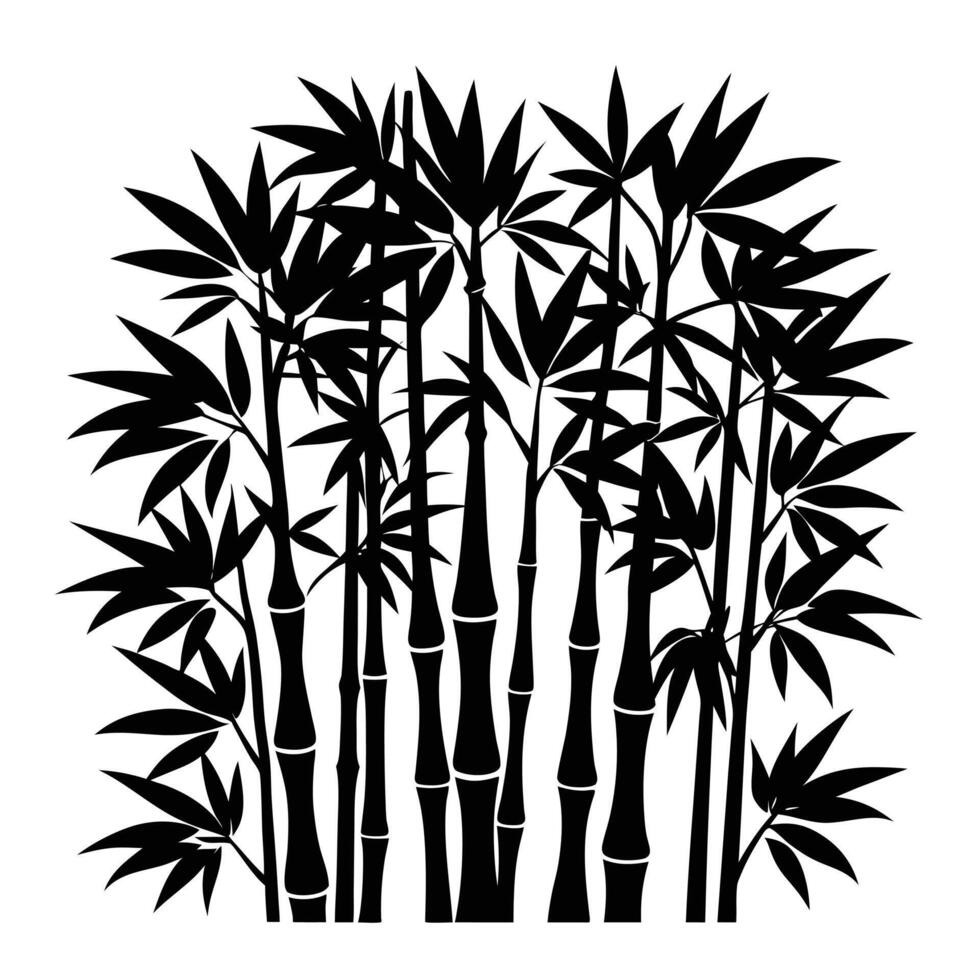silhouette of bamboo trees on a white background vector