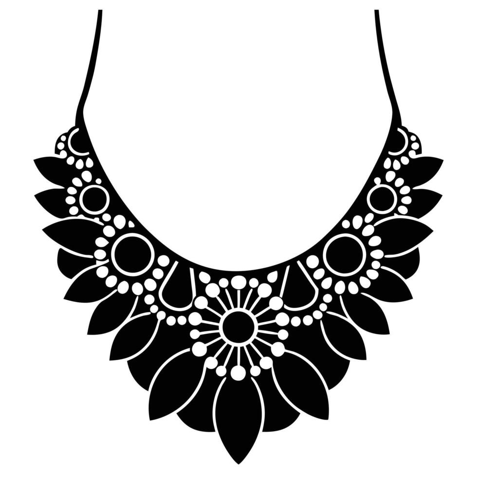 a black and white illustration of a necklace vector