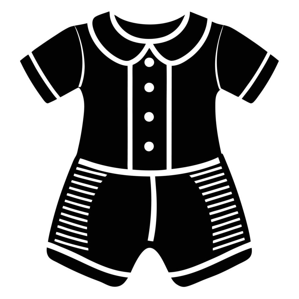 a black and white illustration of a baby outfit vector