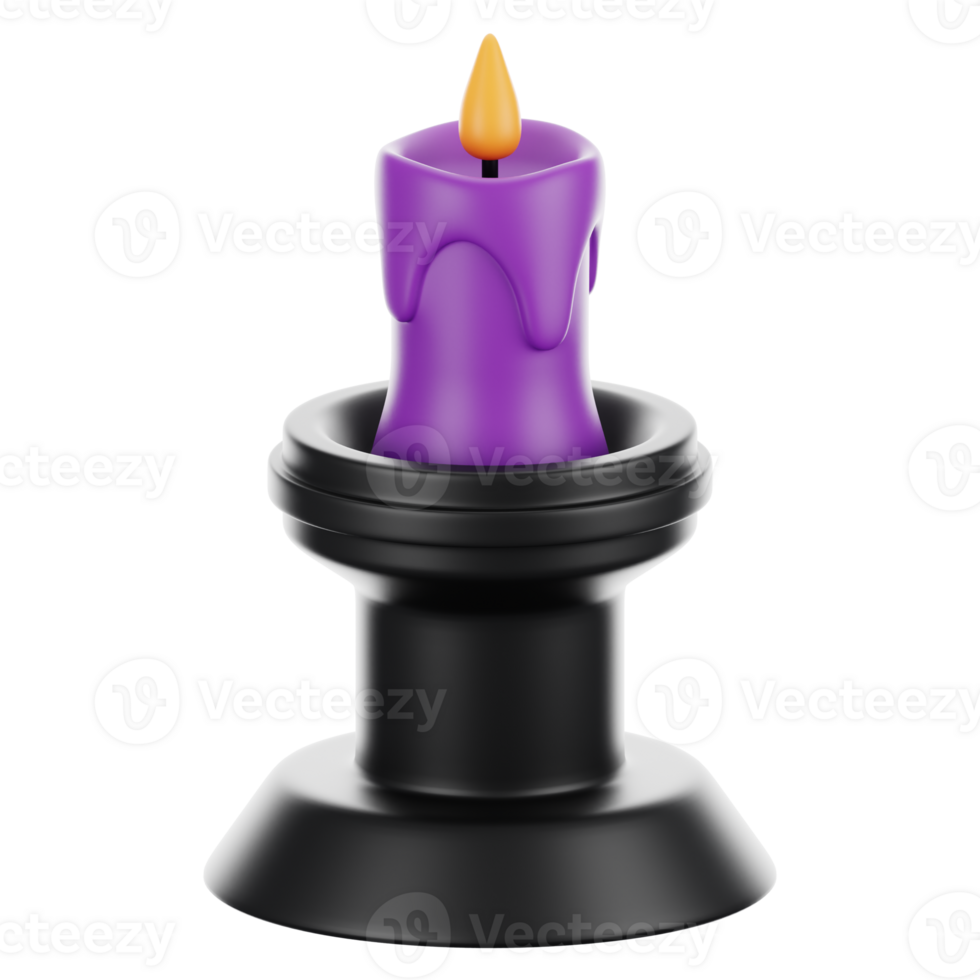 3d rendering halloween icon concept. 3d render candle png