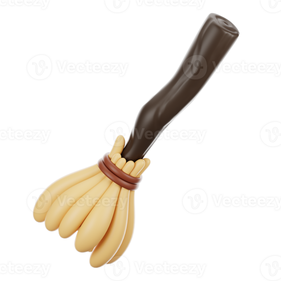 3d rendering halloween icon concept. 3d render broomstick png