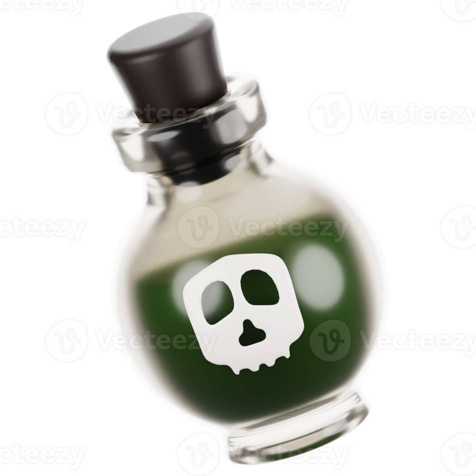 3d rendering halloween icon concept. 3d render poison png