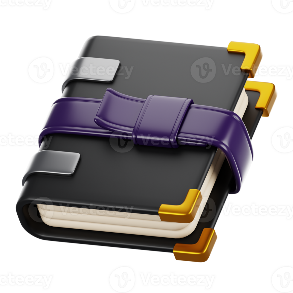 3d rendering halloween icon concept. 3d render spell book png