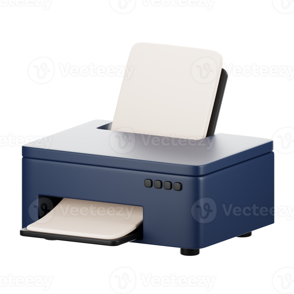 3d rendering office icon concept. 3d render printer png