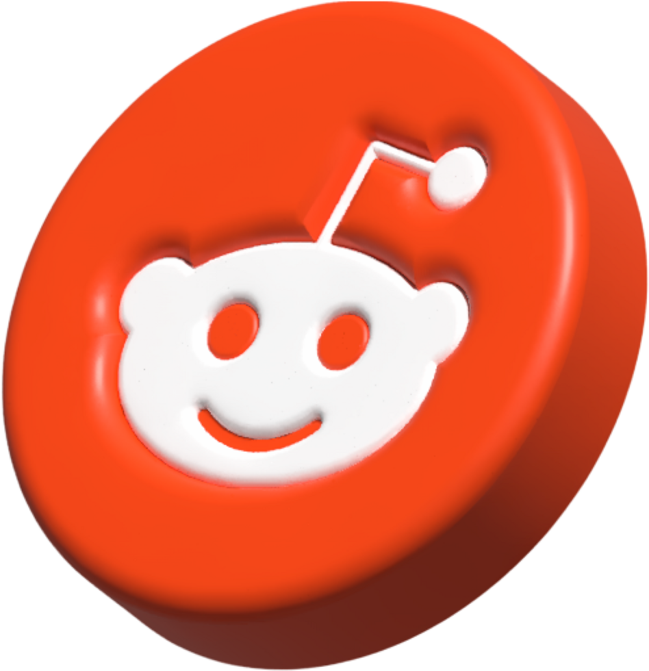 Reddit 3D Social Media Logo png