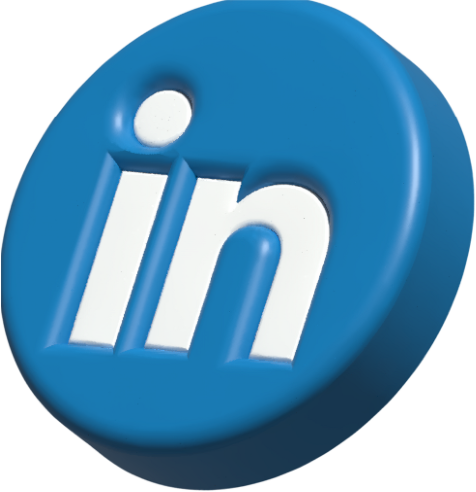 Linkedin 3D Social Media Logo png
