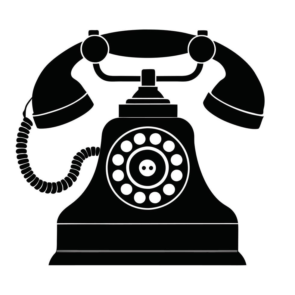 an old fashioned telephone icon on a white background vector