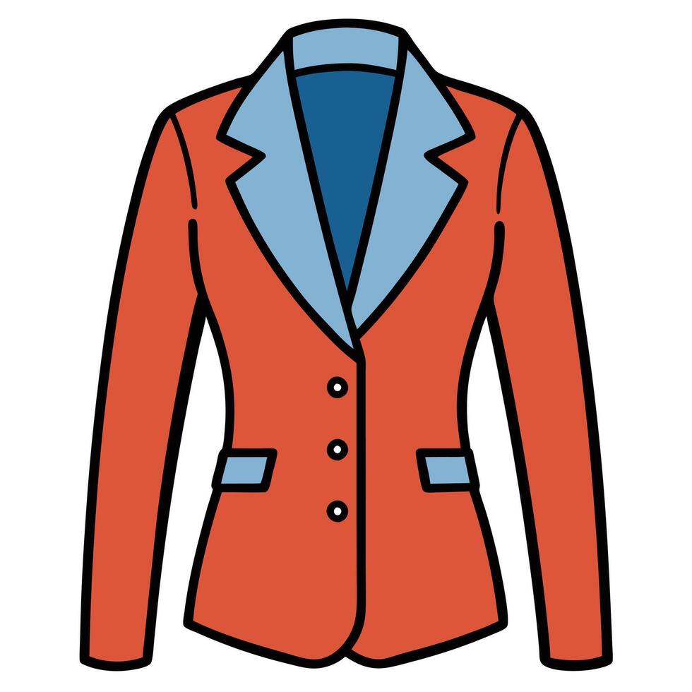 a red jacket with blue trim vector