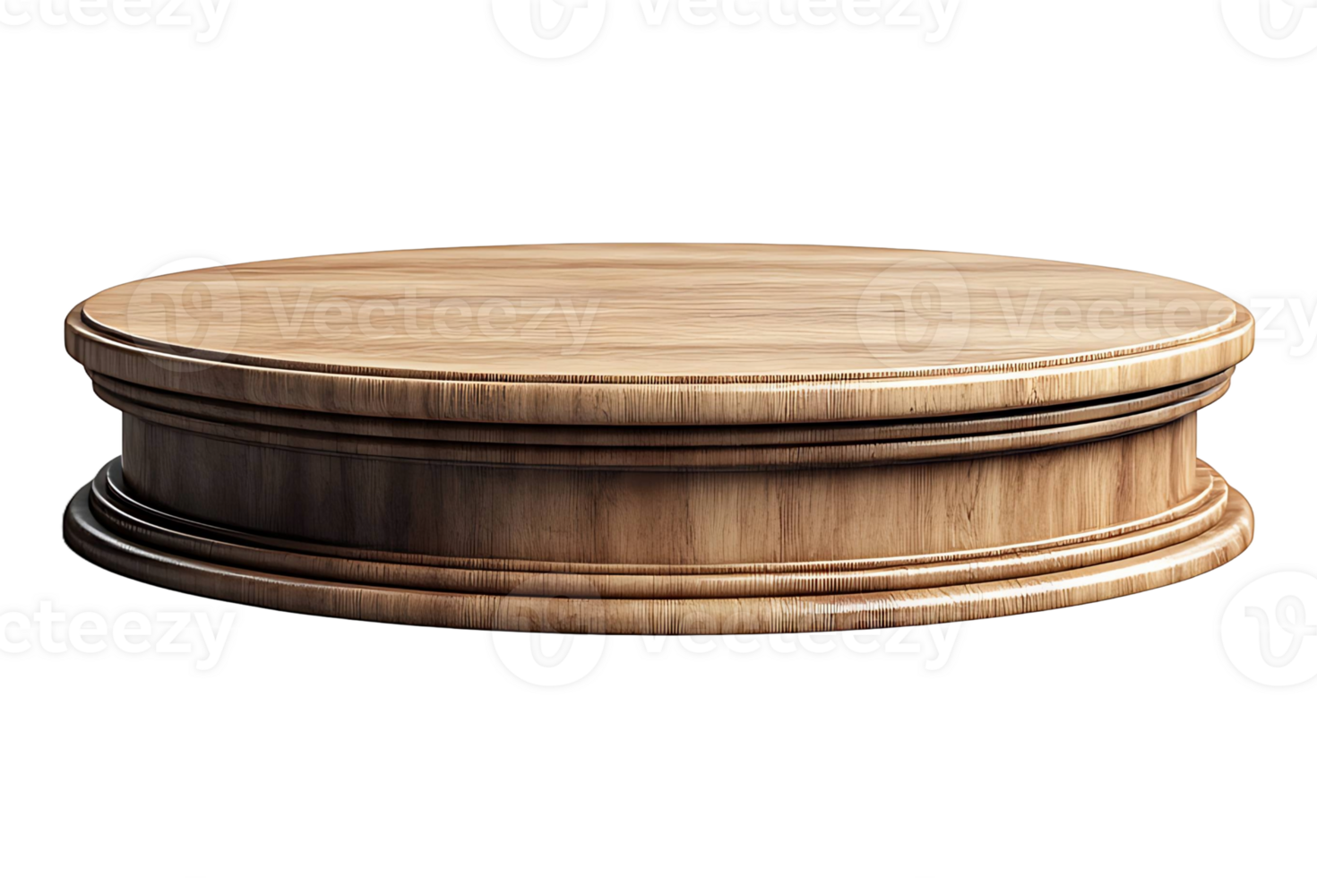 A wooden pedestal with a round top png