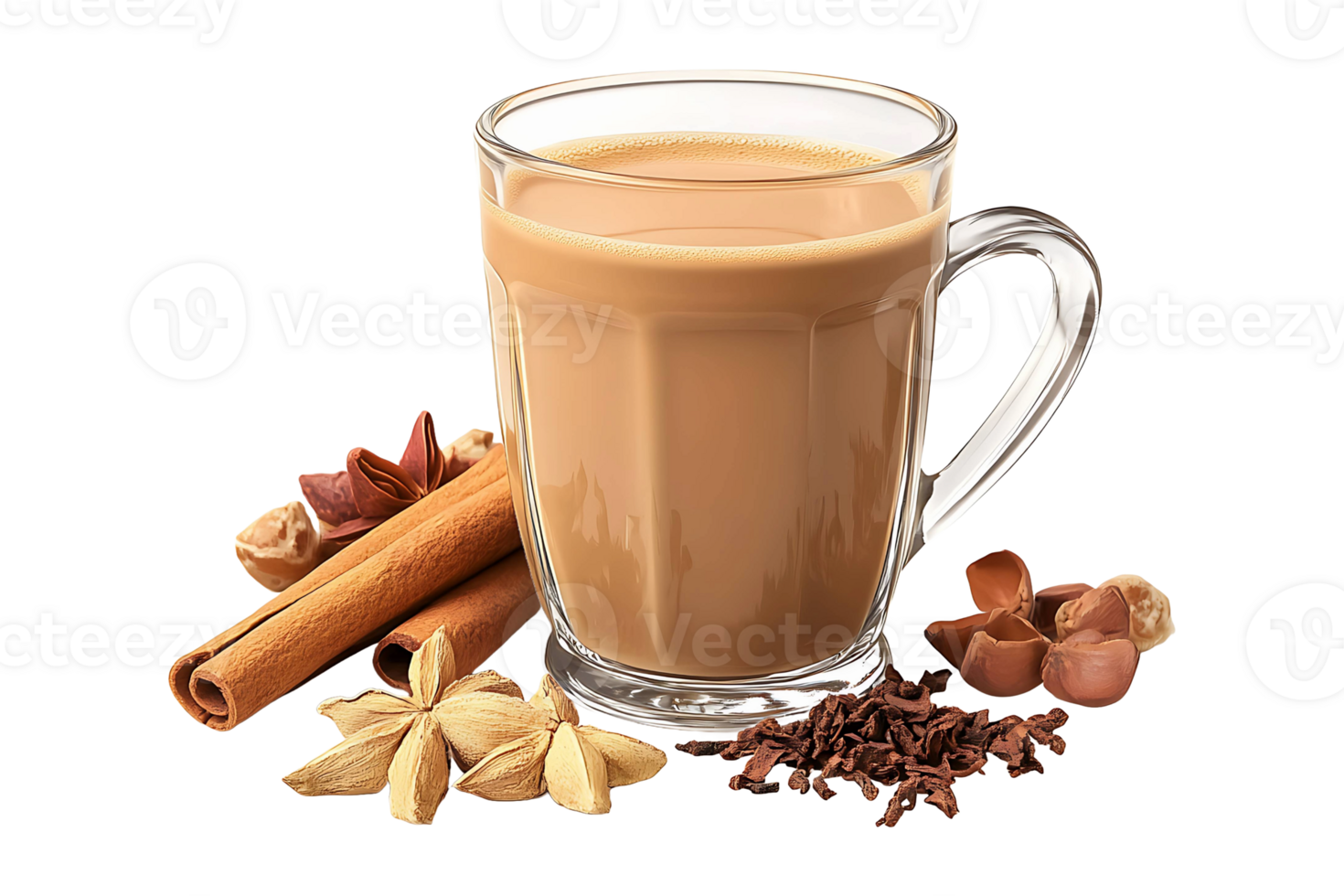 Masala chai isolated on transparent background. png