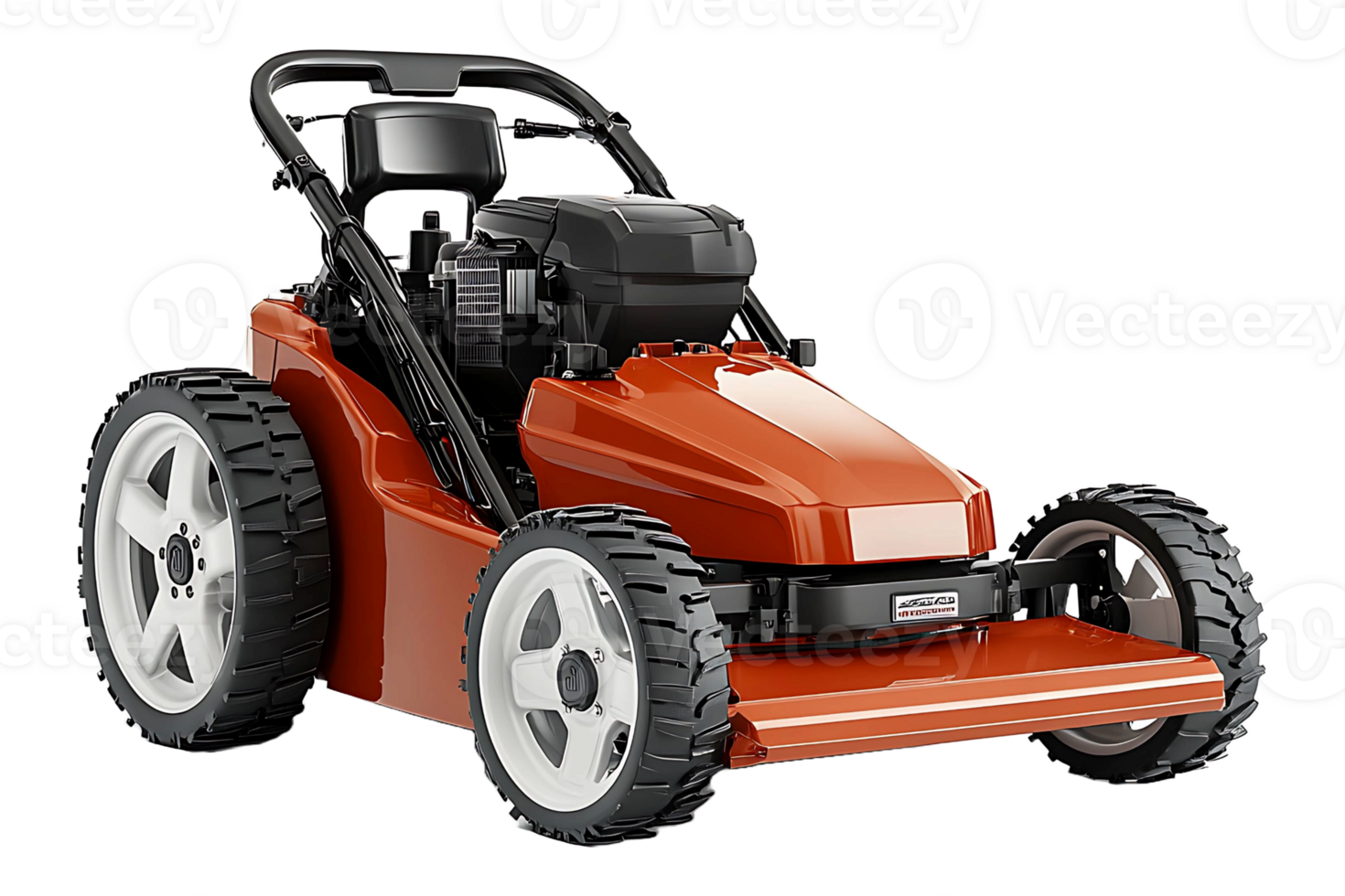 Lawn mowing machine isolated on transparent background. png